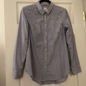 A New Day Button Down with Floral Detail